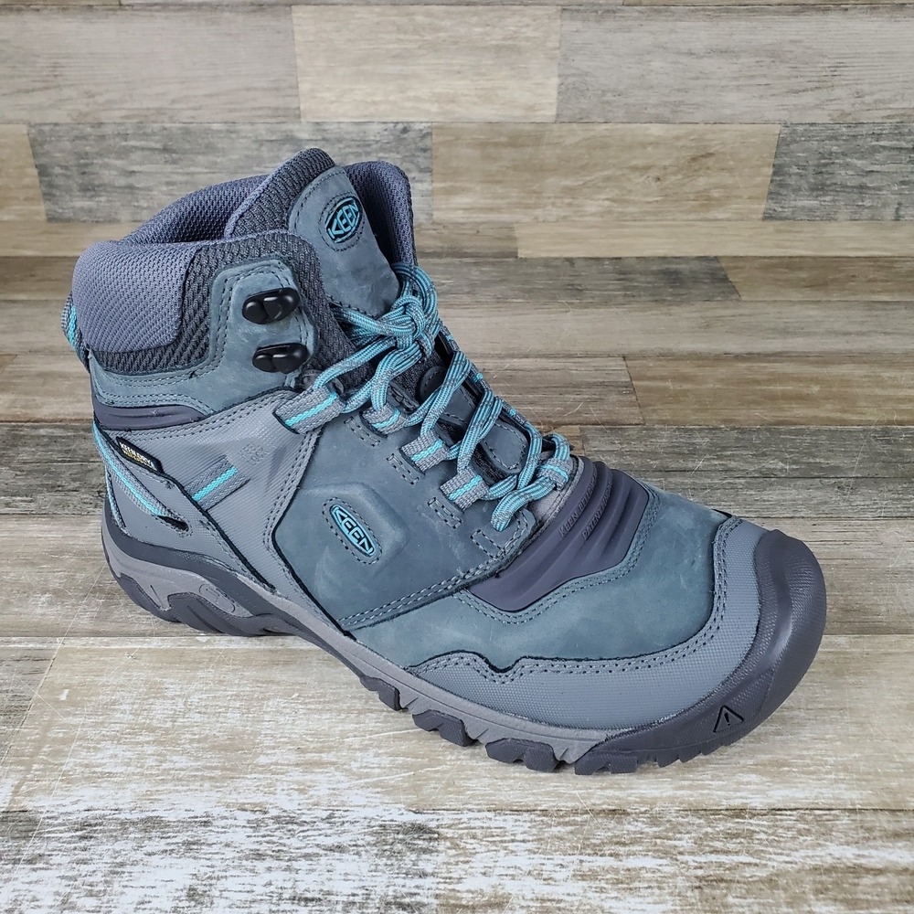 Keen‎ Ridge Flex Mid Womens Boots 8.5 Steel Gray Porcelain Waterproof Hiking